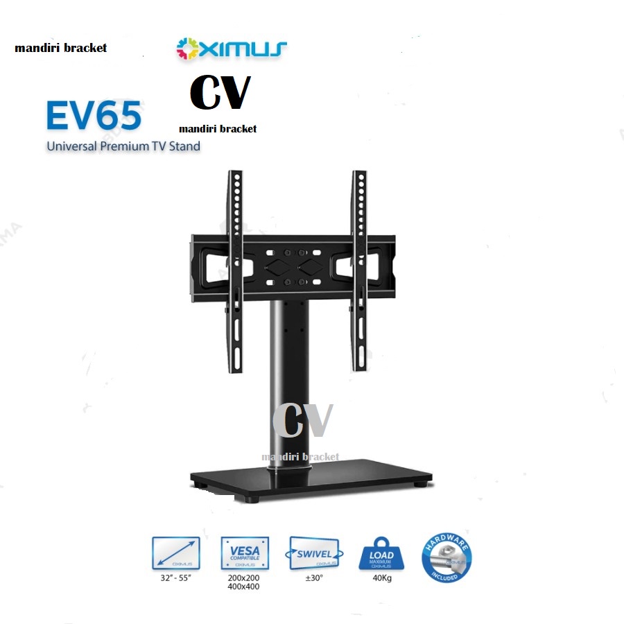 Jual Braket tv Bracket stand kaki tv size 32 40 43 50 55 inch, braket tv standing kaki meja