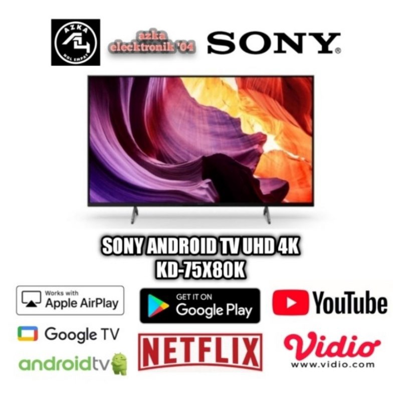 Jual SONY ANDROID UHD 4K 75X80K 75 INCH SMART TV NEW 2022 Shopee