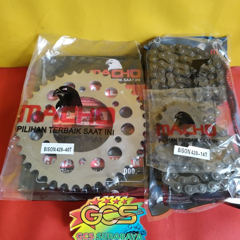 Jual Gearset,Gear set,gerset,rantai gir paket full set bison,Byson baja bakar lapis chrom model