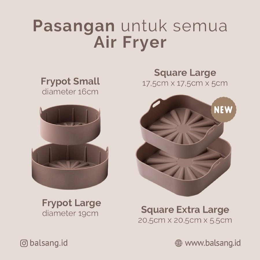 Jual ORIGINAL BALSANG Air Fryer Airfryer Silicone Silikon Pot Alas