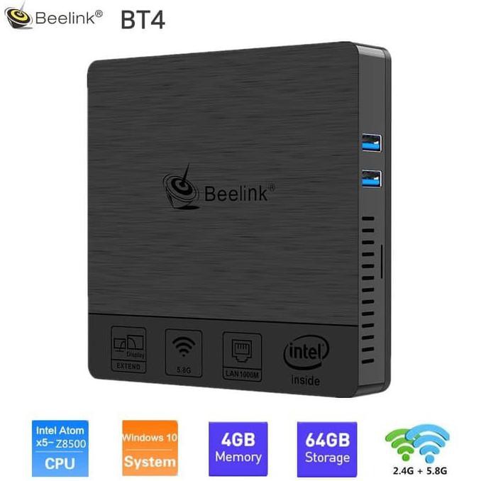 Jual Beelink Bt4 Mini Pc Intel X5 Z8500 4/64Gb Windows 10 Vga+Hdmi 4K