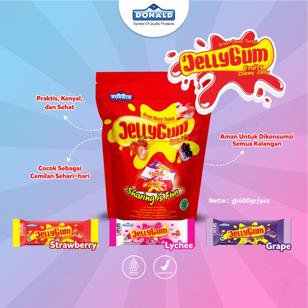 Jual Donald Jelly Gum Pouch Permen Jeli Gummy Great Chewy Taste Aneka