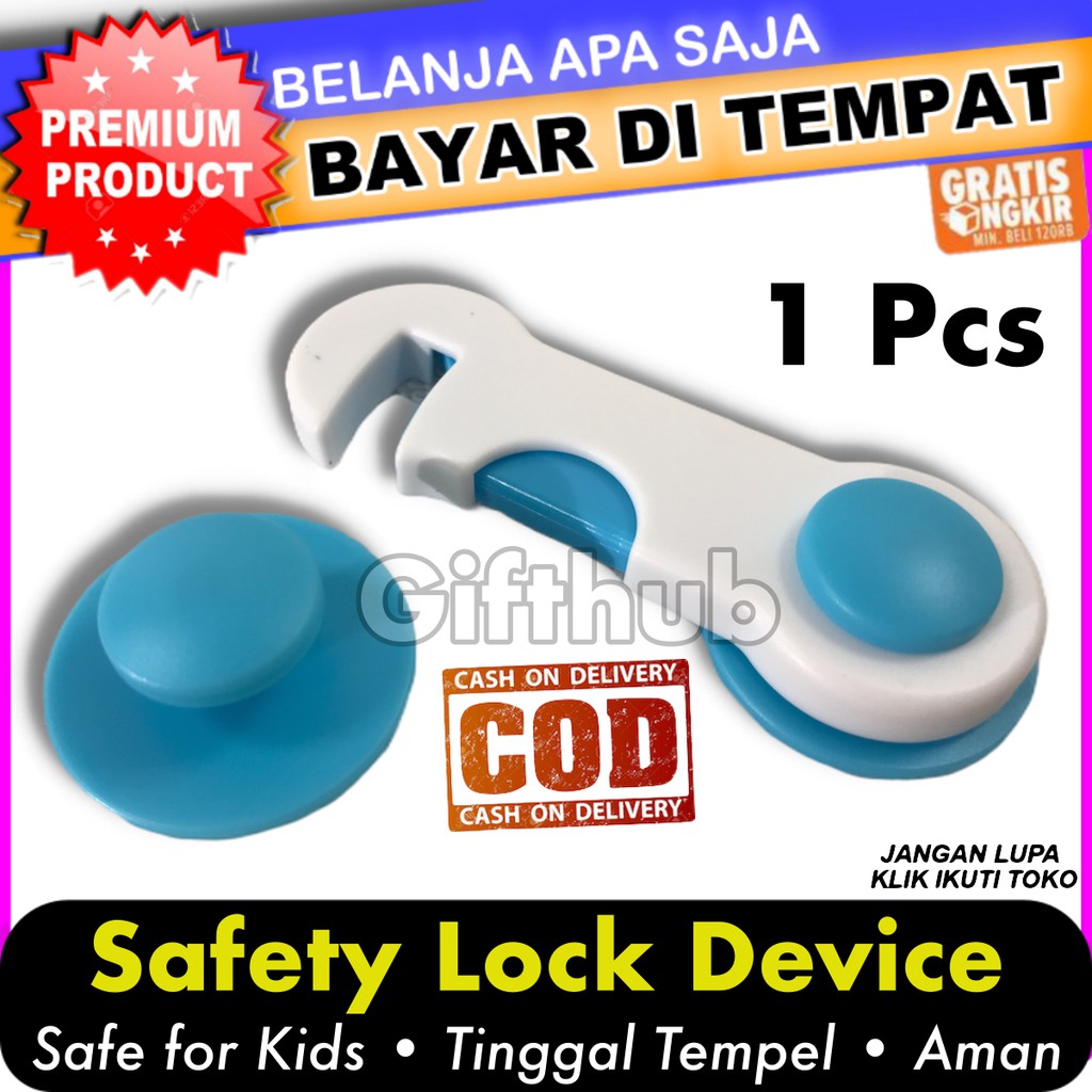 Jual Pengaman Laci Lemari Pintu Kulkas Pendingin / Kunci Safety Lock Device for Child Strap