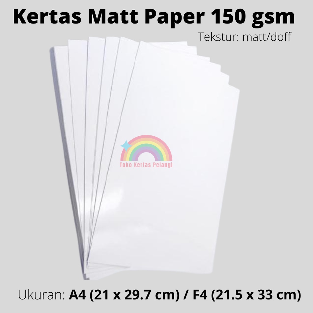 Jual Kertas Matt Paper/ Kertas Doff 150 gsm per 100 pcs Shopee Indonesia