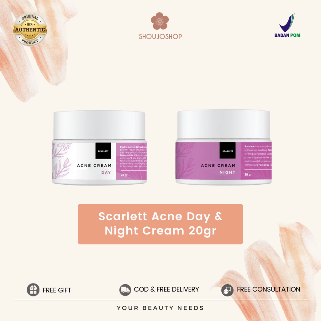 Jual Scarlett Acne Day Night Cream 20gr Shopee Indonesia