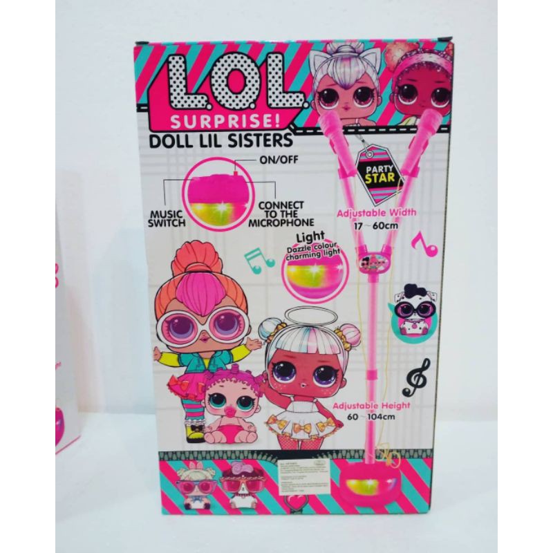 Jual LOL surprise mik mikrofon nyanyi anak adjustable stand microphone