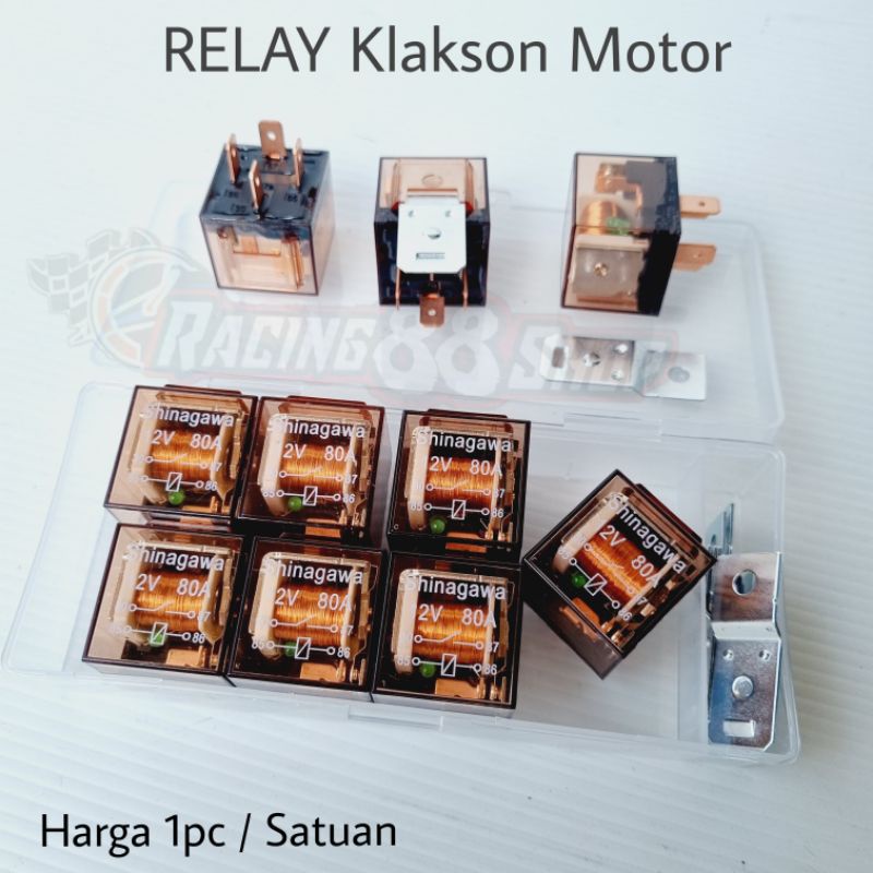 Jual RELAY Klakson Motor / Indikator LED 4 kaki 12V 80A Universal