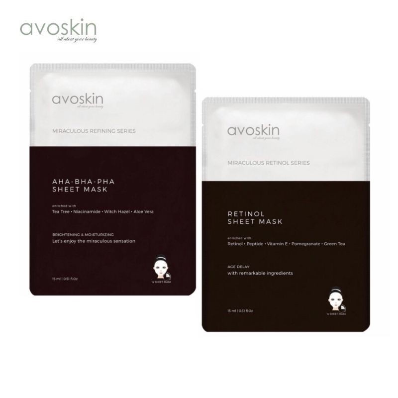 Jual AVOSKIN Retinol Sheet Mask AHABHAPHA Sheet Mask ORIGINAL