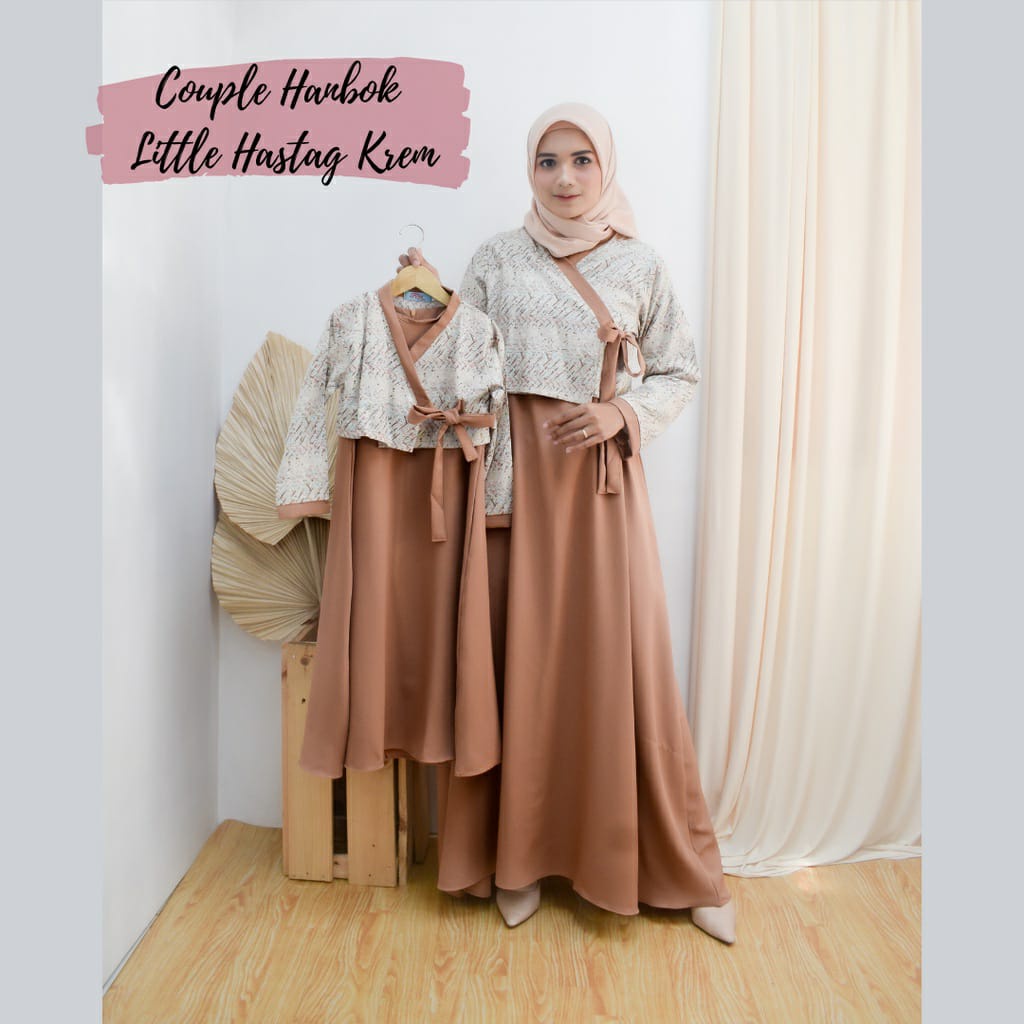 Jual Baju Couple Ibu dan Anak Baju Couple Hanbook Korea Bahan Ity Crepe