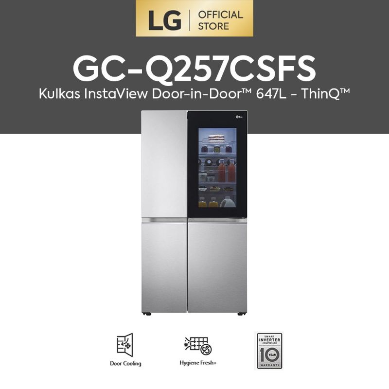 Jual LG KULKAS NEW INSTAVIEW DOORINDOOR GCQ257CSFS Shopee Indonesia
