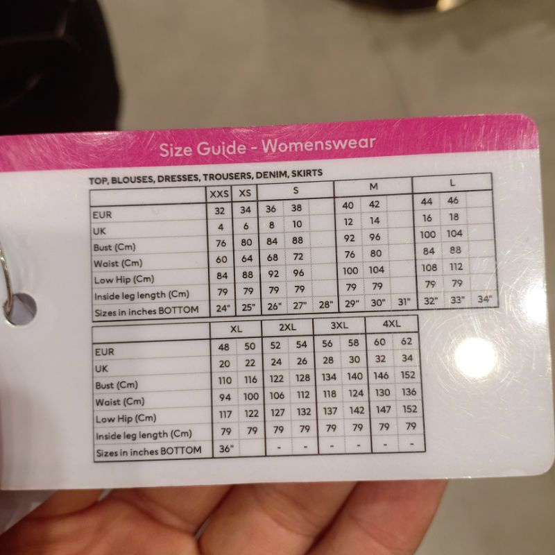 Jual Size Chart H&M | Shopee Indonesia