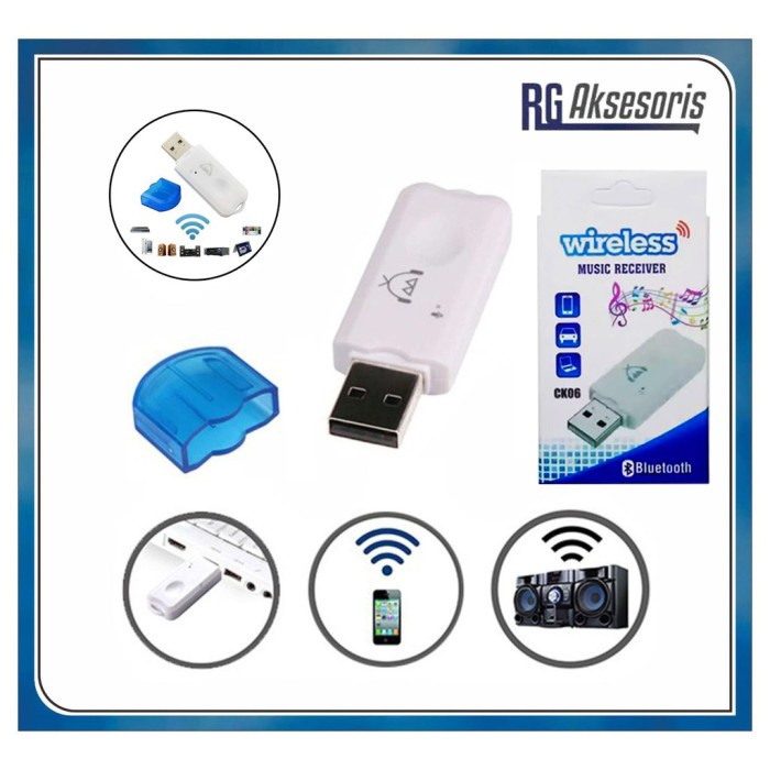 Jual DONGLE USB Bluetooth Receiver Audio Music tanpa kabel AUX NON