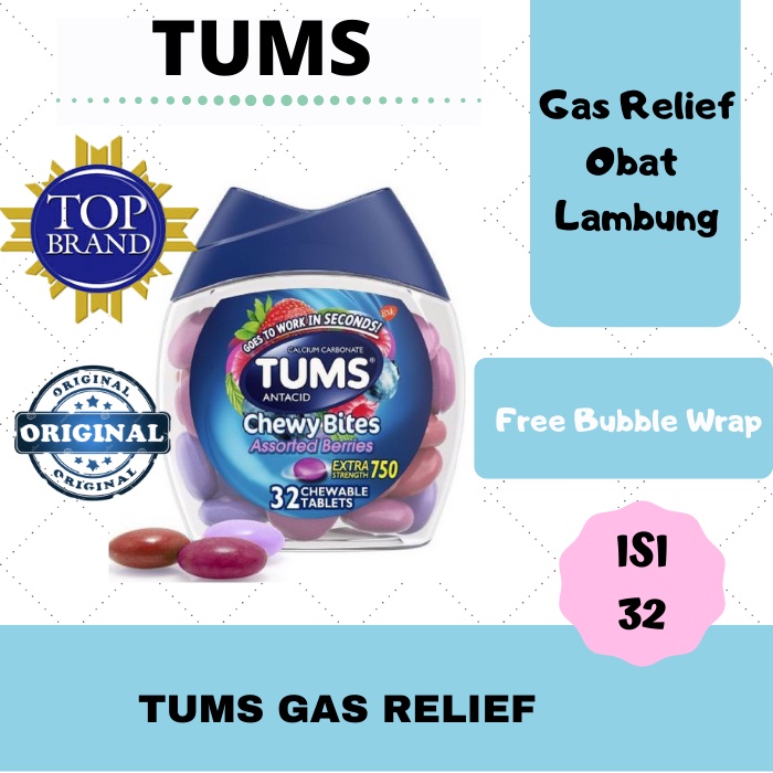 Jual Tums Gas Relief Antacid antigas obat asam lambung, obat maag, obat