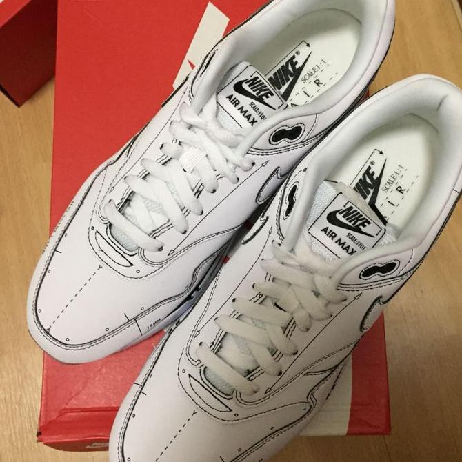 Jual Nike Air Max 1 Tinker Schematic White | Shopee Indonesia