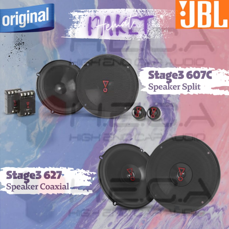 Jual Paket Speaker Split JBL Stage3 607C + Coaxial JBL Stage3 627 Audio Set Shopee Indonesia
