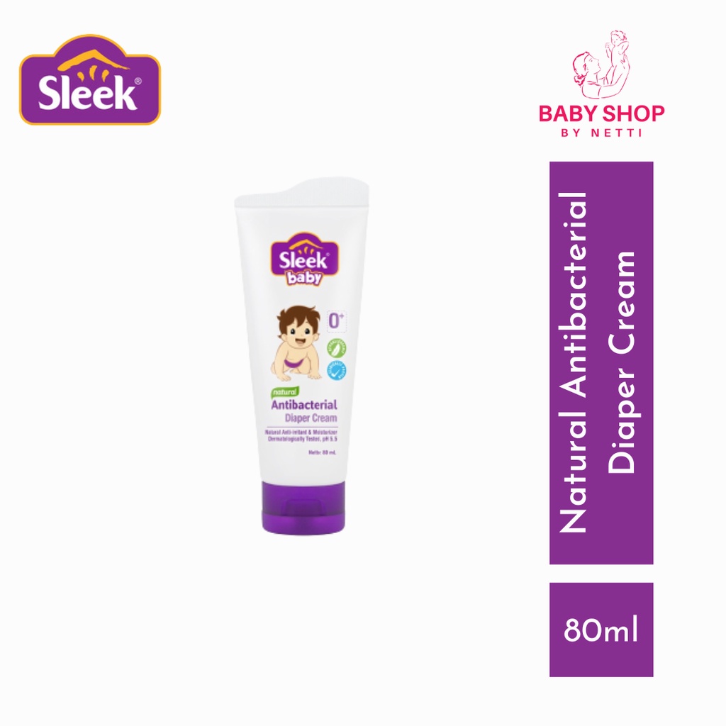 Jual Sleek Baby Natural Antibacterial Diaper Cream Tube 80ml Shopee