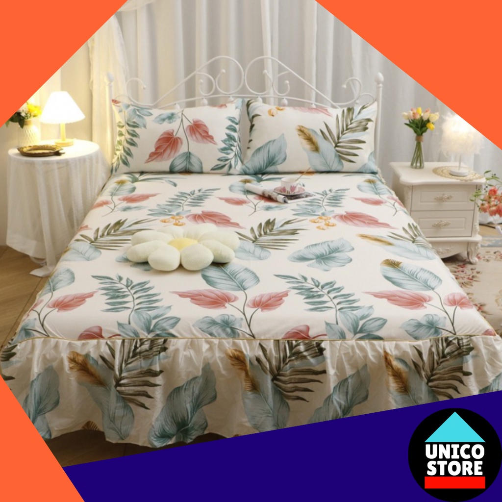 Jual [TERBAIK] Sprei Rumbai Sprei Sarung Bantal Bed Cover Bedskirt