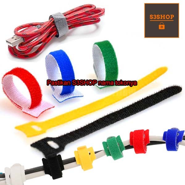 Jual VELCRO Cable Tie Organizer WIRE CORD Pengikat Kabel Velcro Strap Shopee Indonesia