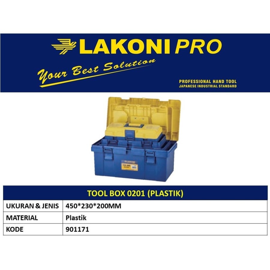 Jual LAKONI PRO TOOL BOX 0210 (PLASTIK) 450 X 230 X 200 MM Shopee