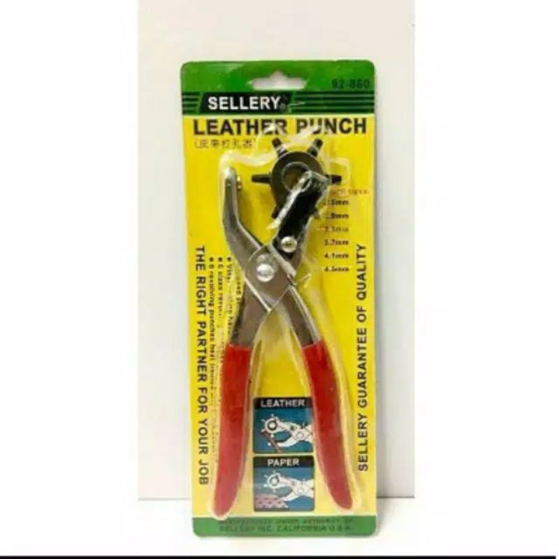 Jual Sellery Leather Punch Tang Pembolong Lubang Kertas, Gesper Dan