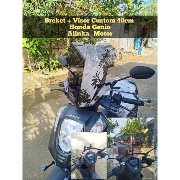 Jual PAKET Breket+Visor 40cm Honda Genio Scoopy Fino XRide