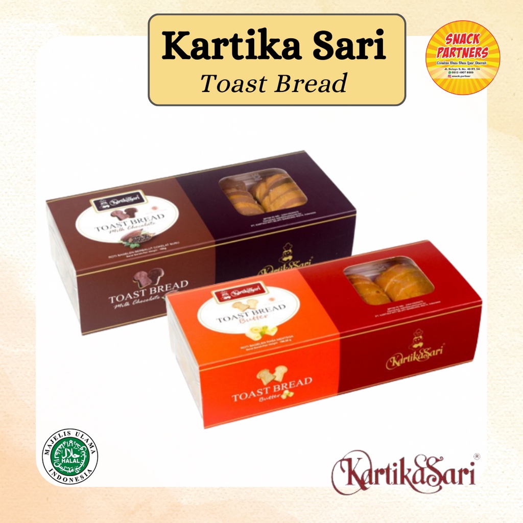 Jual KARTIKA SARI Toast Bread Coklat 185 gr / Butter 156 gr Roti