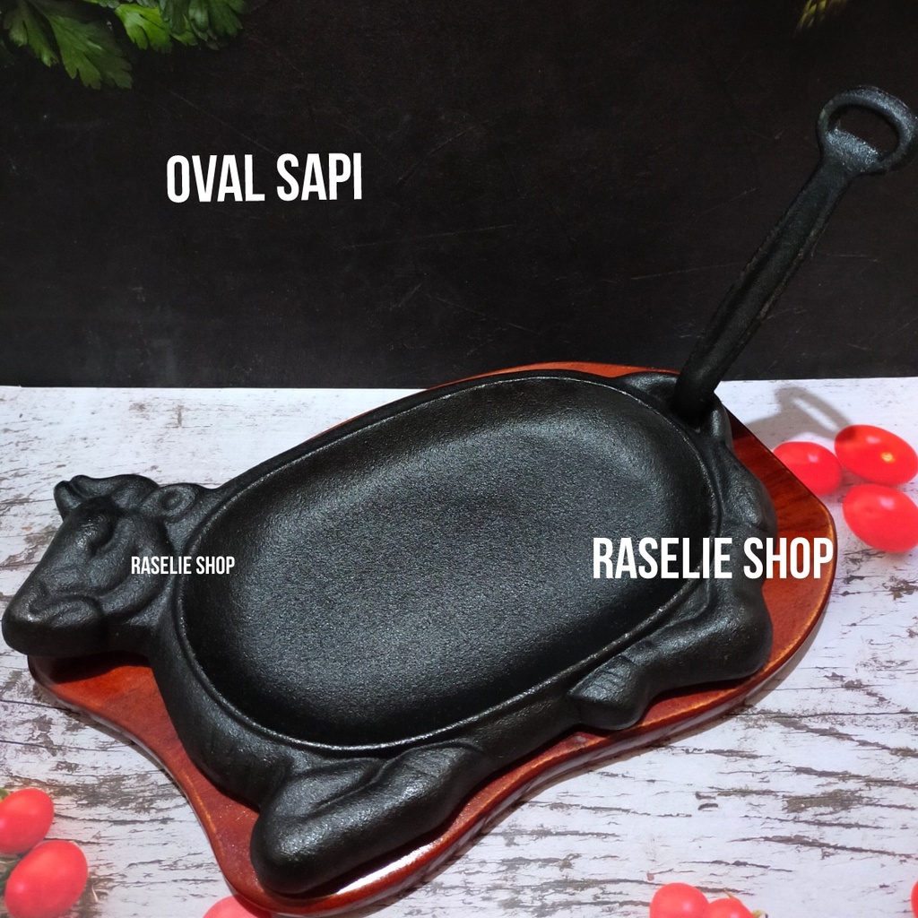 Jual Hot Plate Steak Sunrise Piring Steak Oval SAPI BBQ Daging Mie Ayam