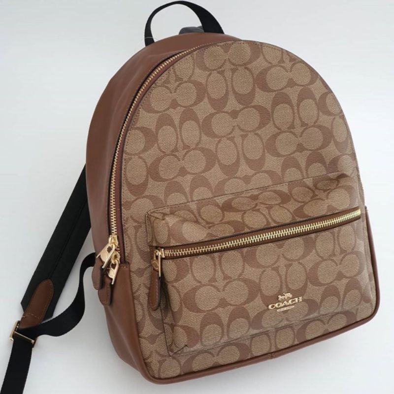 Jual Coach F32200 medium charlie signature saddle backpack Shopee