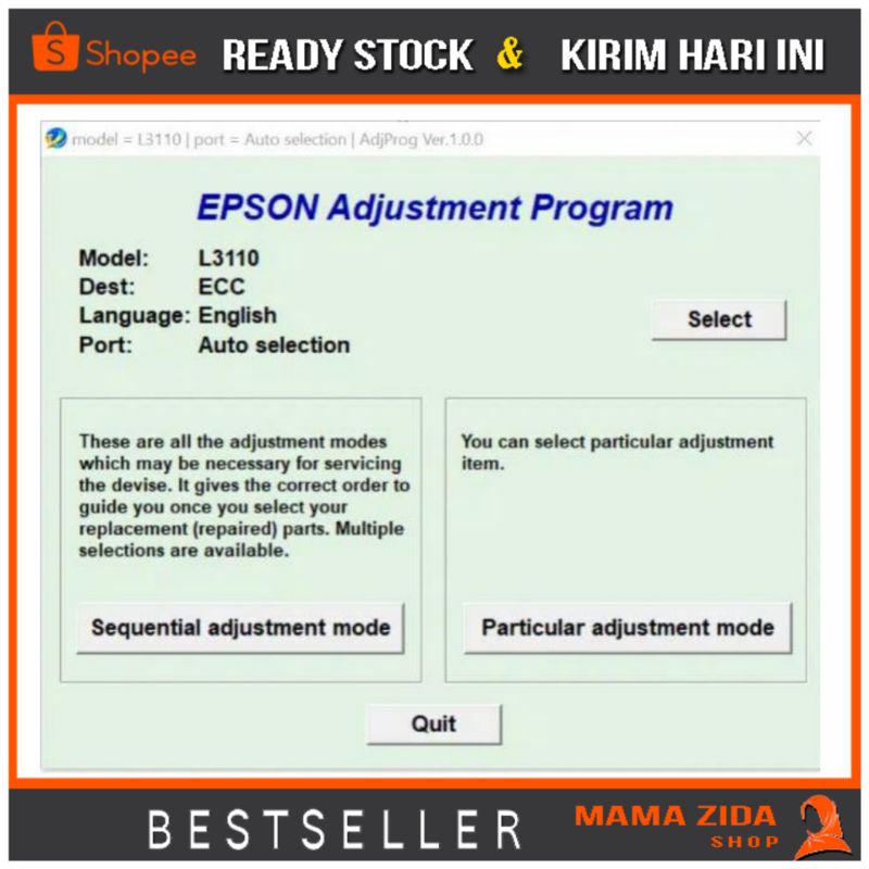 Jual Resetter Epson L3110 "Waste Ink Pad Counter" 100 Original