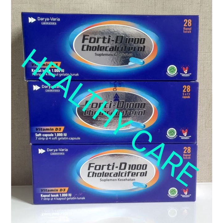 Jual FORTI D 1000 IU BOX ISI 28 SOFT GEL suplemen vitamin d3 1000 IU
