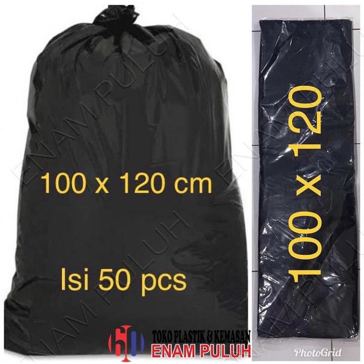 Jual Kantong plastik sampah hd hitam kresek sampah trash bag garbage 100 x 120 cm besar jumbo