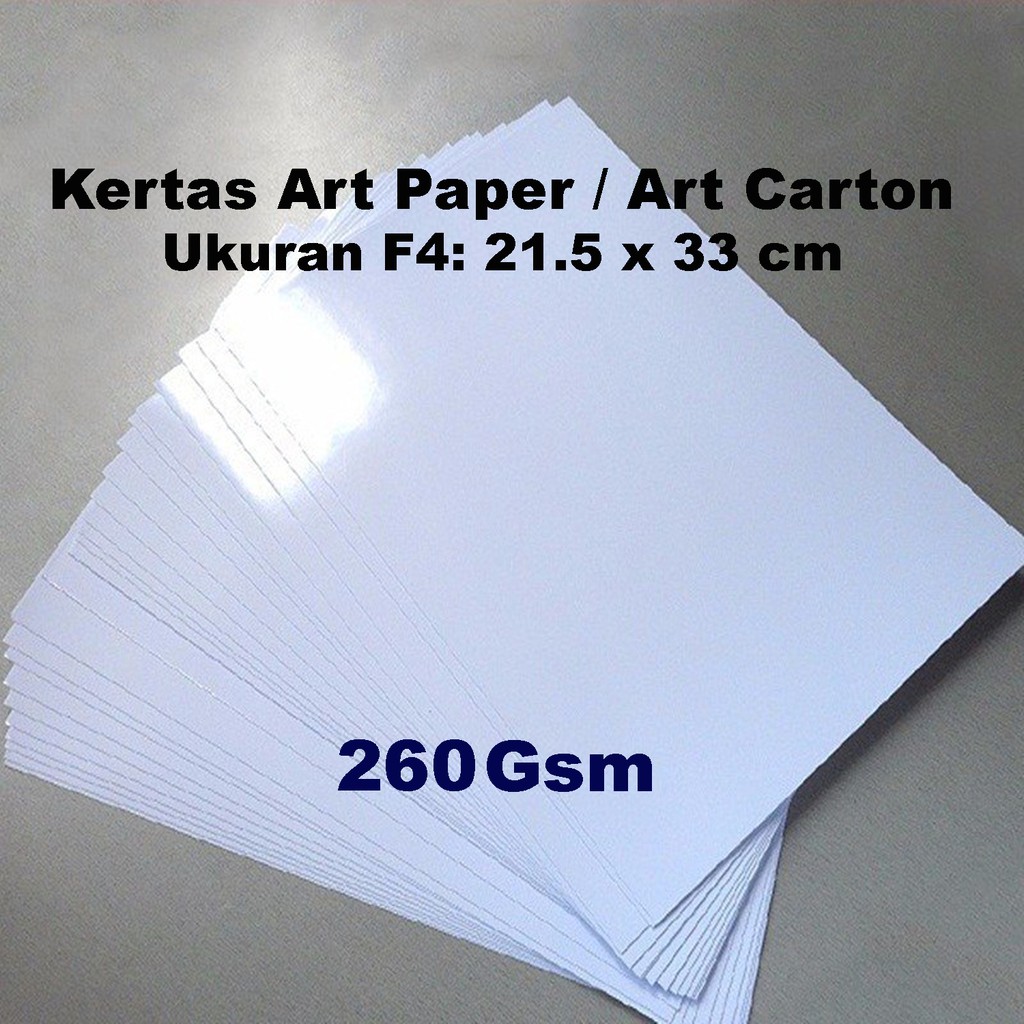 Jual Kertas Art Paper / Art Carton 260 Gsm F4 (21.5 x 33cm) Shopee