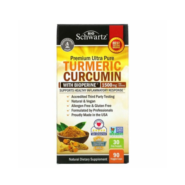 Jual BioSchwartz Turmeric Curcumin with Bioperine 500 mg 90 Caps Stress