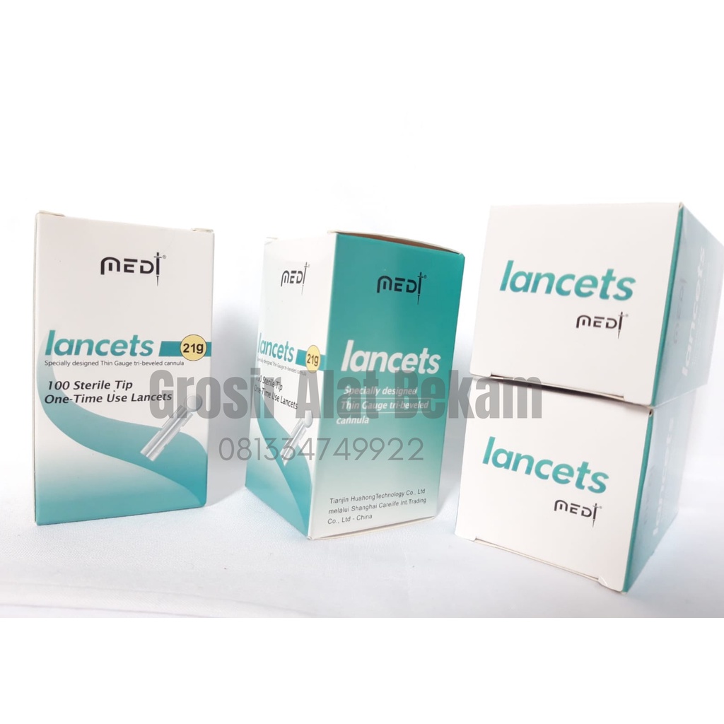 Jual Jarum Bekam MEDI LANCETS 21G isi 100 Blood Lancet Sekali Pakai