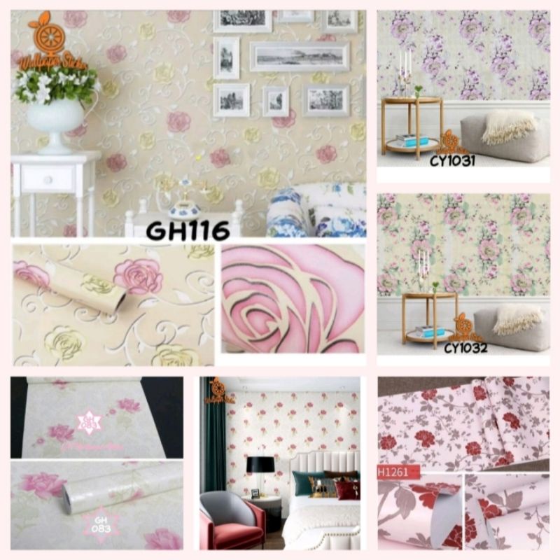 Jual Wallpaper Sticker Dinding Motif Bunga macam all Motif Shopee