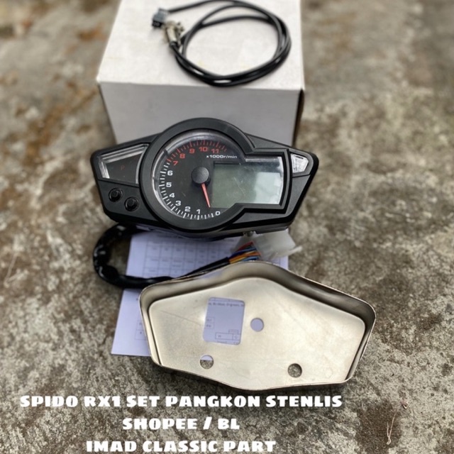 Jual speedometer spido koso digital RX1 set pangkon dudukan spido koso