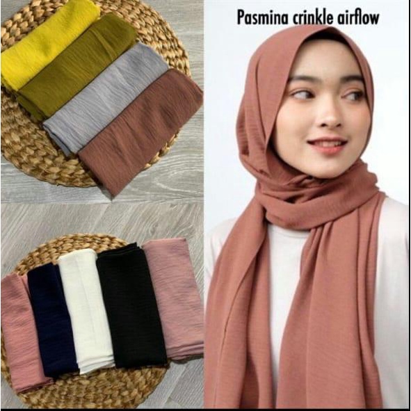 Jual Pashmina Crinkle Airflow Pashmina Crinkle Anti Kusut Pashmina(04)