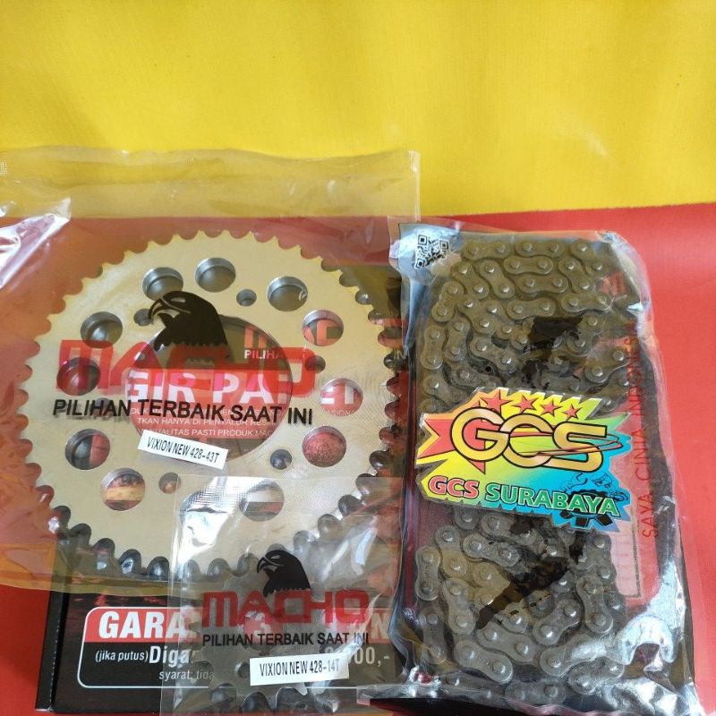 Jual gearset,gear set,rantai gir paket full set Yamaha Vixion new,new
