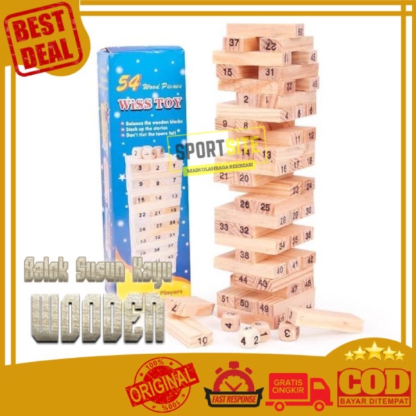 Jual Dijual Angka Bsar Wiss Kayu Limited Balok Board Stacko Game wooden