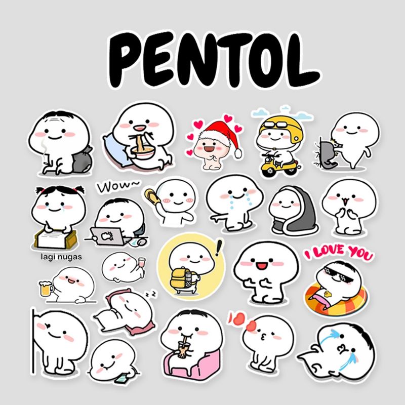 Jual Stiker pentol waterproof high quality stiker aesthetic stiker