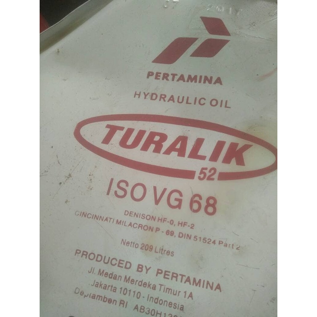 Jual ECERAN Hydraulik / hydrolis oil Turalik 52 iso vg 68 Shopee