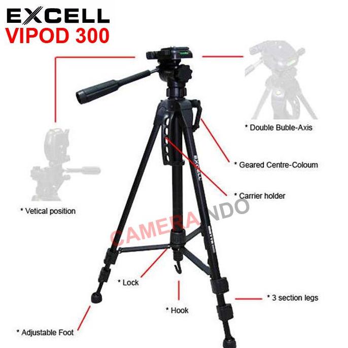 Jual Tripod Excell Vipod 300 Video Tripod Fluidhead Dslr Camera