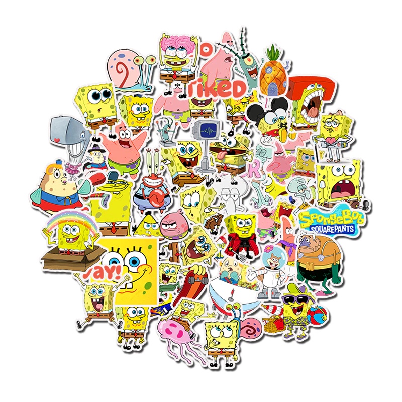 Jual SpongeBob Sticker Pack (50pcs) Shopee Indonesia
