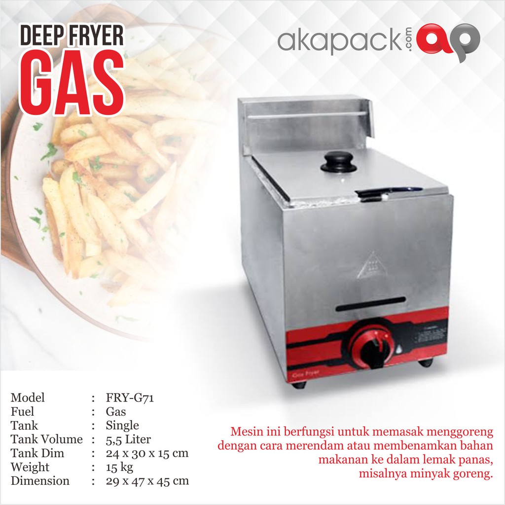 Jual MESIN FOMAC FRYG71 DEEP FREYER / MESIN PENGGORENGAN 1 TANKI GAS