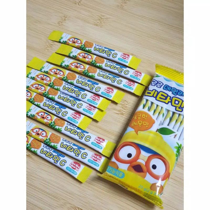 Jual Vitamin C Pororo Made in Korea Untuk Umur 4+ Isi 10 Sachets