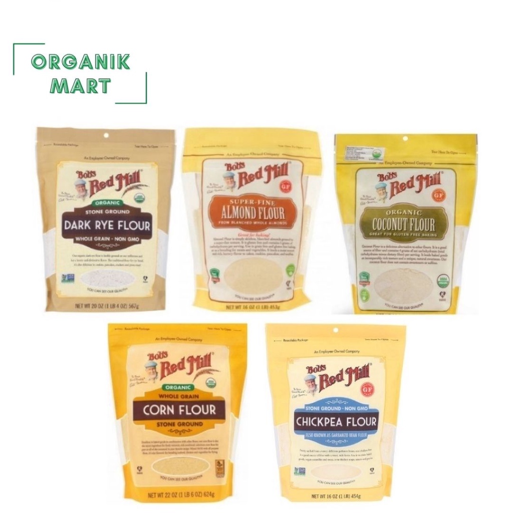 Jual Bob's Red Mill organic Dark Rye Flour 567gr ; Almond Flour 453 gr ; Coconut Flour 453 gr