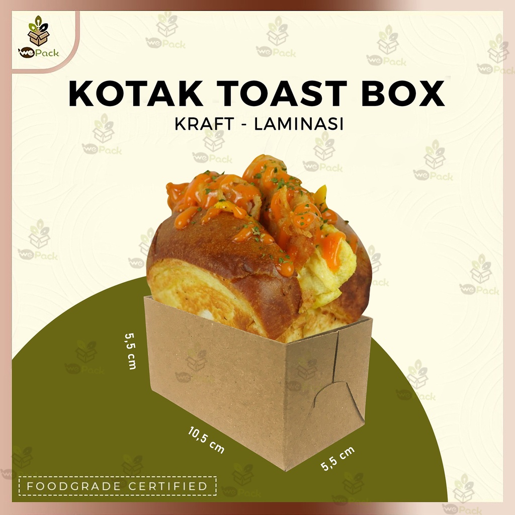 Jual Toast Box Bread Take Away Paper Tray Dus Kemasan Roti Panggang