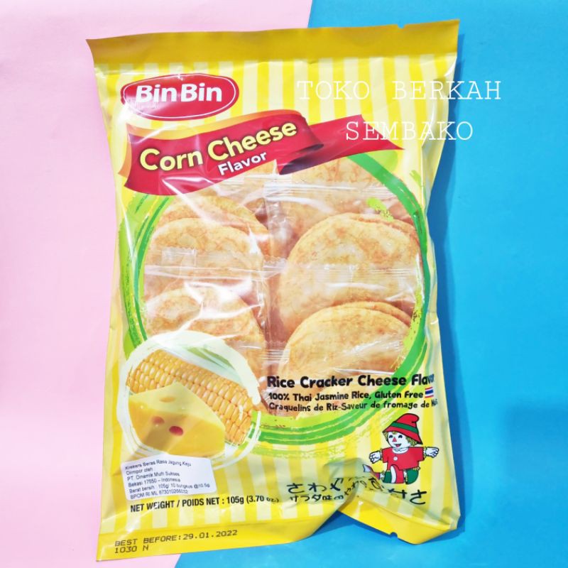 Jual Bin Bin Rice Crackers Corn Cheese 105 gr / Biskuit Kraker Beras