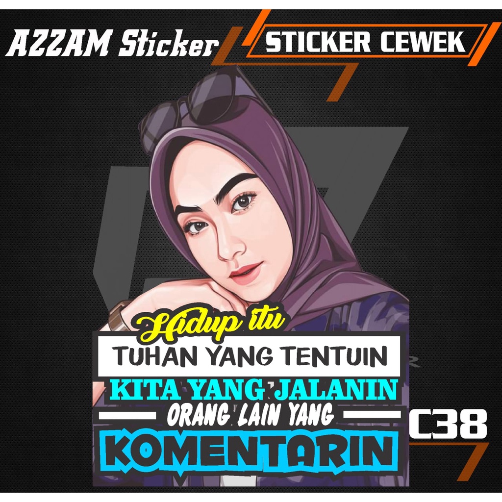 Jual Stiker Cewek vector HIDUP ITU/decal mobil TRUCK Sticker KATA KATA