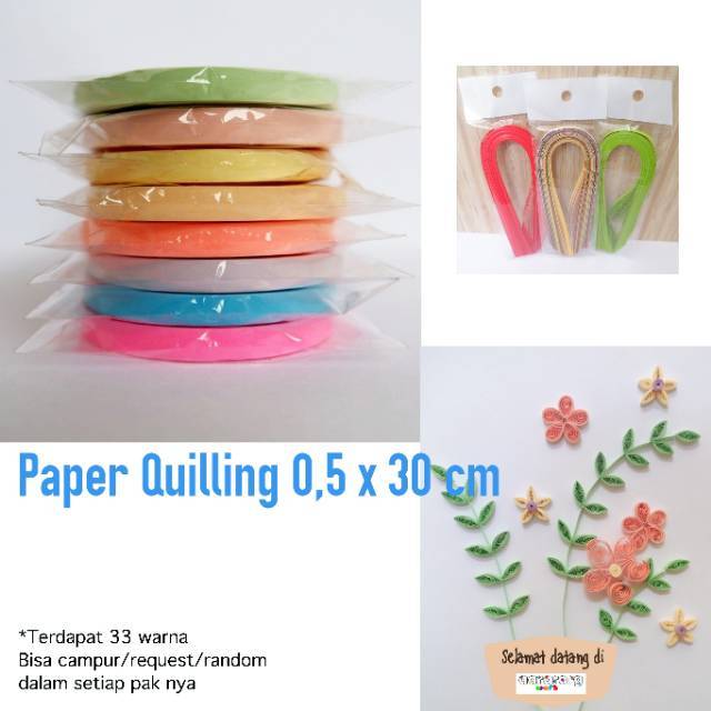 Jual PAPER QUILLING UKURAN 0,5x30 cm / KERTAS QUILLING / PAPER STRIP